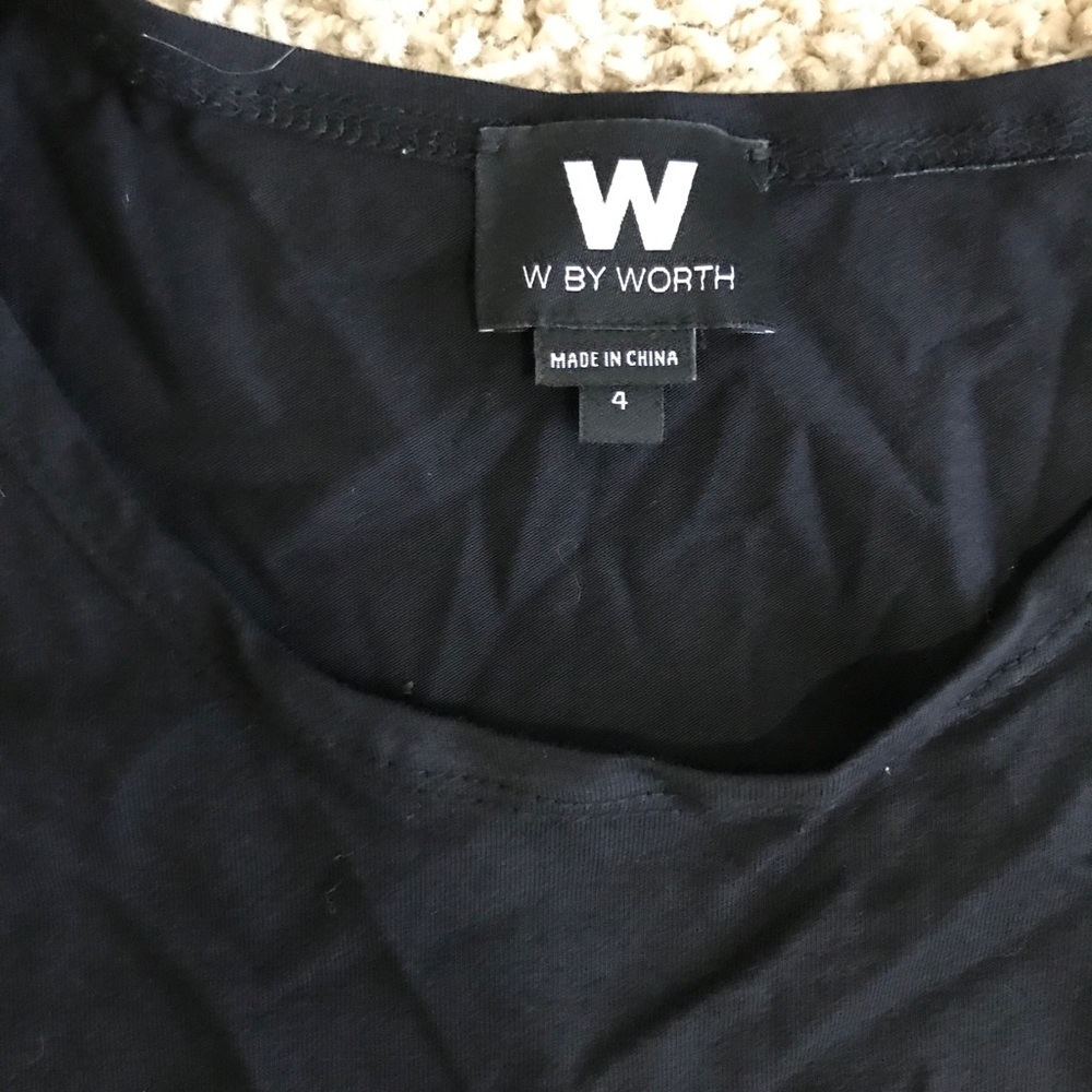 W by Worth Black dress with frill bottom - Picture 3 of 7